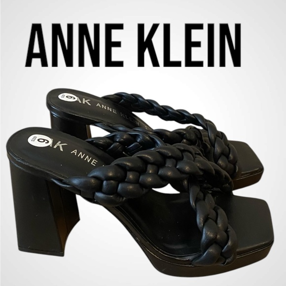 Women’s Anne Klein black braided sandals Block heel | Anne Klein | NWOB size 9 - Picture 7 of 9